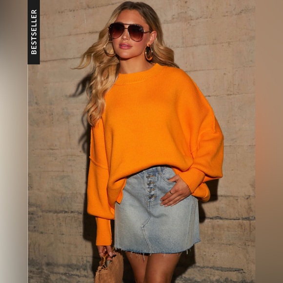 Bright orange sweater - Picture 6 of 10